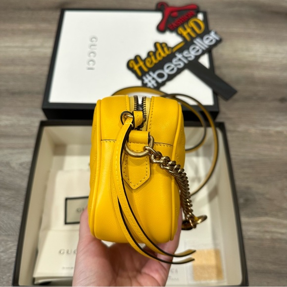 Gucci Yellow Matelassé Leather Mini Camera Bag - Picture 3 of 9